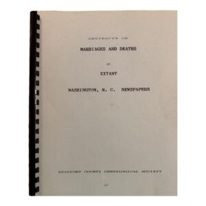 Abstracts of Marriages and Deaths - Washington NC